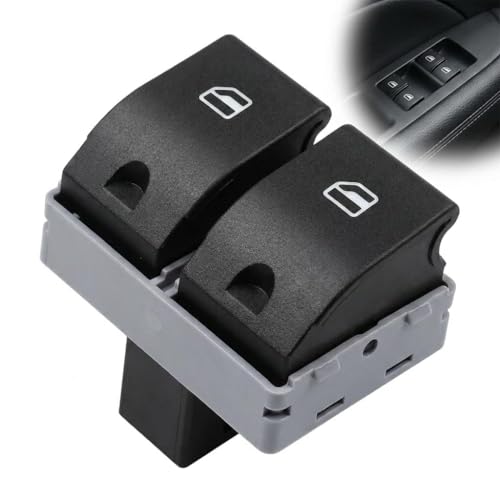 Interruptor de Ventana Eléctrica y Botonera Elevalunas de Reemplazo Directo con Respuesta Rápida para Control Delantero Izquierdo, Compatible con VW Polo 9N, seat ibiza 6l 6j, OEM 6Q0959858