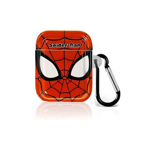 Compatible for AirPods 2nd & 1st Generation Case for Spiderman with Keychain TPU Cover Shock-Absorbing Scratch-Resistant Protective Case Cover