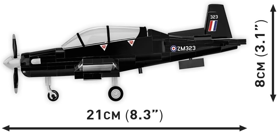 COBI Action Town Beechcraft T-6C Texan II Plane Building Set, 197 Pieces