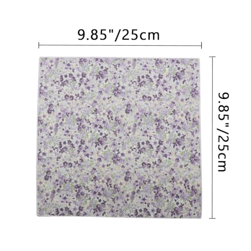 Image of Floral Pocket Squares for Men with Holder Printed Flower Mens Handkerchief Cotton Suit Pocket Hanky for Wedding