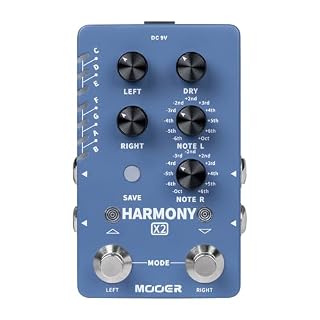 MOOER Harmonizer Guitar Effects Pedal up to 12 Pitches Each Pitch has 11 Harmony Modes Professional Stereo for Electric Guitar and Bass (X2) - Les Beatles, Paul McCartney, John Lennon, RIngo Starr, George Harrison