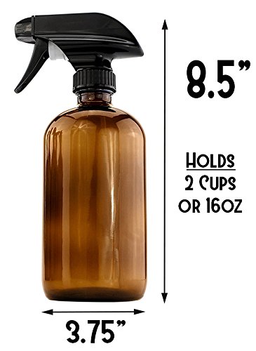 image for Cornucopia Brands Cornucopia 16oz Amber Glass Spray Bottles (6 Pack), 