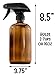 Cornucopia Brands 16oz Amber Glass Spray Bottles (6-Pack), Boston Round Bottles W/Heavy Duty Mist and Stream Sprayers