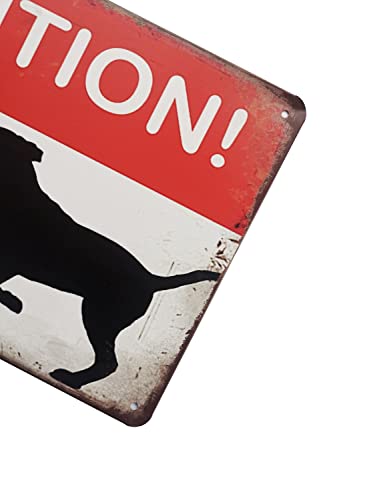 Erlood Caution Dogs Running Free Metal Tin Sign Funny Outdoor Road Yard Outside Sign Vintage Decor 12 X 8 #TOP2