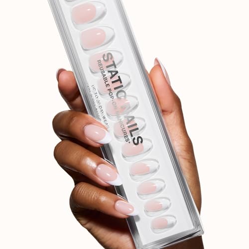 Static Nails Reusable Pop-On Manicures French Tip Press On Nails