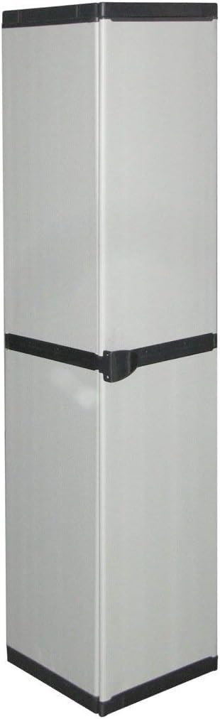 Armario Modular de 1 Puerta – Armario versátil de plástico – Armario para Interiores y Exteriores – 34 x 39,5 x 168 cm, Gris