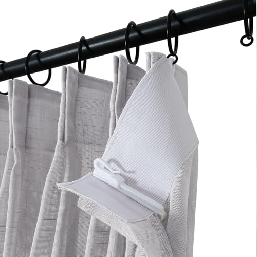 Image of TWOPAGES Light Grey Pinch Pleated Sheer Curtains, 100 inch W x 96 inch L, 2 Panels