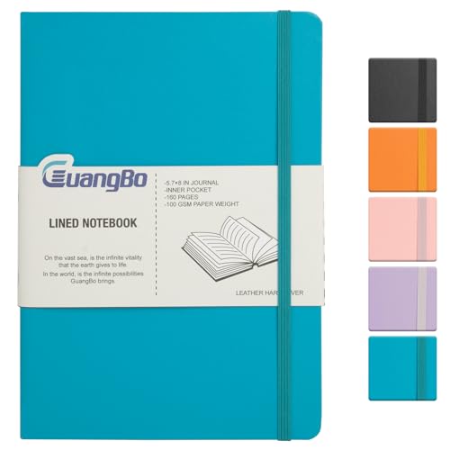 GUANGBO Lined Journal Notebook for Work with 160 Pages, 5.6