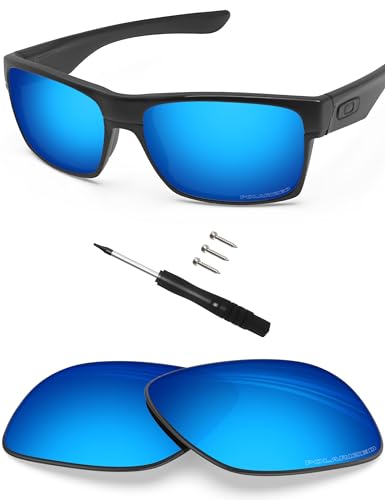BlazerBuck Verres et vis de rechange pour lunettes de soleil Oakley TwoFace OO9189/TwoFace Asian Fit OO9256, Bleu glacier - Polarisé, 0