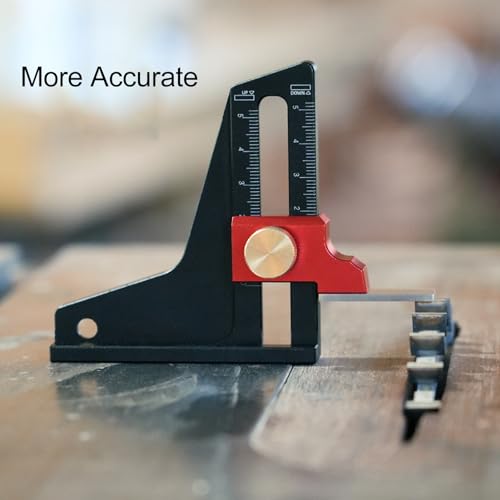 Height Gauge, 0-50mm Height Gauge Aluminum Alloy Woodworking Saw Table Height Gauge Depth Measuring Ruler, Height - Image 2