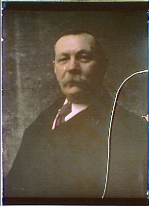 HistoricalFindings Photo: Sir Arthur Conan Doyle,Color autochromes,Portrait Photographs,Arnold Genthe,1914
