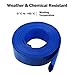 Eastrans 1-1/4''x100ft Blue PVC Lay-Flat Backwash Hose for Swimming Pools, Heavy Duty Discharge Hose Reinforced Pool Drain Hose, Weather Resistant Ideal for Water Transferring