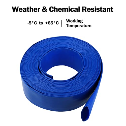 Eastrans Heavy Duty 1 IN x 25 FT Pool Backwash Hose, Flat Discharge, Weather & Burst Resistant, Best Hose for Inground Pools, Filter & Drain Hose by Eastrans - Image 5