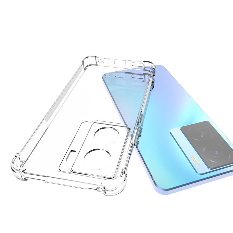 Image of FitSmart Flexible Shockproof Crystal Clear TPU Soft Bumper Back Cover with Cushioned Edges Back Cover for vivo iQOO Z7s 5G (6.38 inch) -Transparent