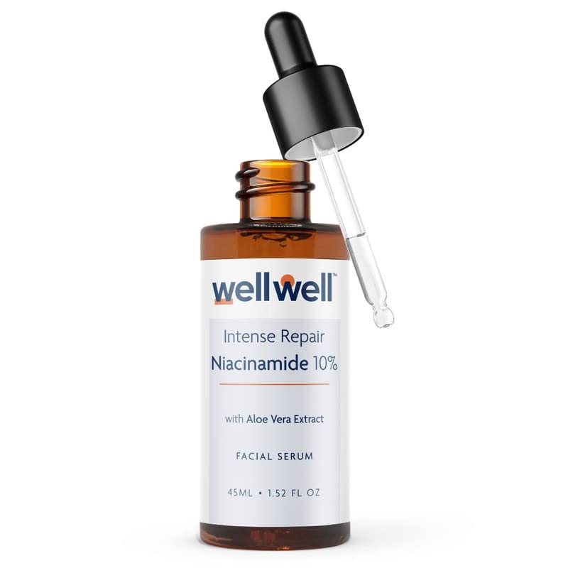 Image of wellwell Niacinamide 10% Serum, 45ml |Retinol 0.5% Night Cream, 120g |Treats Blemishes, Acne Scars, Hyperpigmentation, Dark Spots, Brightens Skin Tone & Improves Skin Texture For all Skin Types