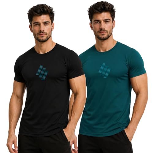 Image of 3Colors Men's Active Polyester T-Shirt | Quick Dry Gym Workout Tee | Stretch Sports Round Neck Running T-Shirt-STEPUP LINE