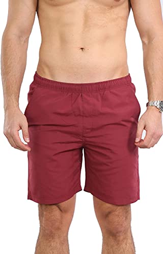 Indigo Soul Short de bain pour garçon - Short de bain léger pour les vacances d'été - Uni - Sous-vêtement d'école, bordeaux, 11-12 ans Cover