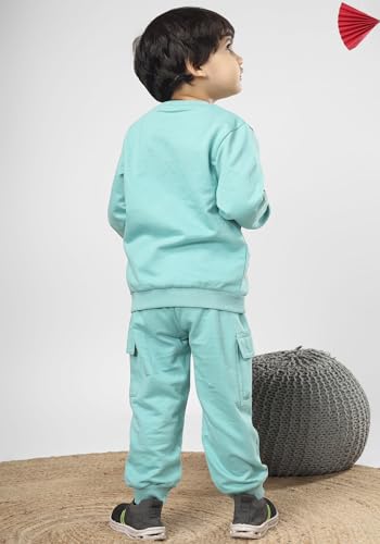 Image of POLKA TOTS 100% Cotton Co-Ord Joggers for Kids | Trendy Sweatshirt & Joggers Set | All Season Wear for Kids, Toddler & Newborn | Soft & Breathable Dress for Boys & Girls | from 6 Months to 8 Years
