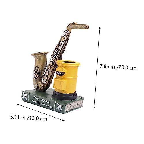 Pot à crayons en résine saxophone pour ranger la papeterie encombrante
