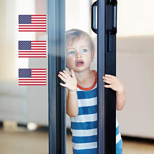 American Flag Decal Window Clings 3 Pack Vinyl Car Decals Static Non Adhesive Stickers 3 X 5 Inches Ideal For Home, Vehicles, Trucks, Rv, Jeep Windshields And Rear Windows #TOP4