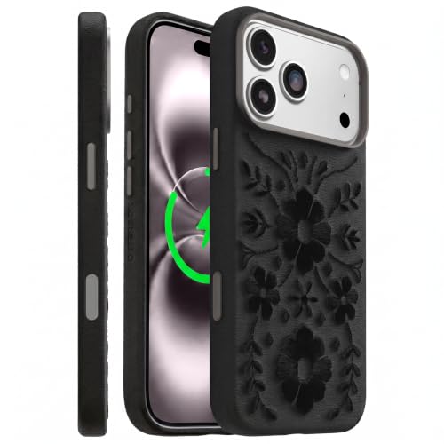 OtterBox iPhone 18/17 Pro Max Cactus Leather MagSafe Case, Ink Blossom