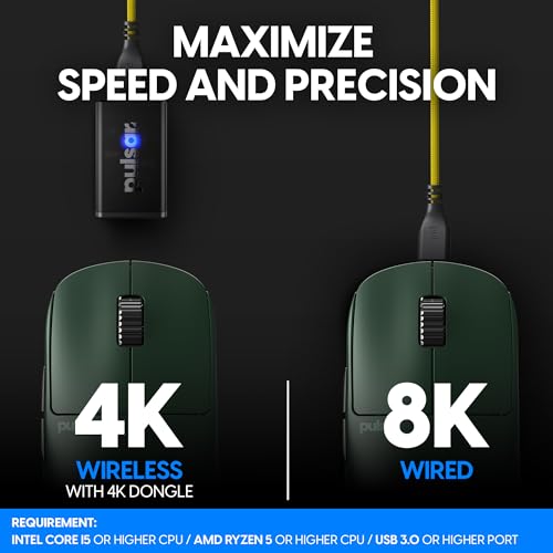 Image of Pulsar Gaming Gears - X2H eS Wireless Gaming Mouse, Founder's Edition, Symmetrical, Optical Switch, OLED Display, Driverless, PAW3395 Sensor, 100H Battery, 4K dongle Included (Medium, Green)