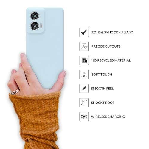Image of SPRIG Compatible with Moto G96 Premium SilkTone (Liquid Silicone) Back Cover Drop Tested Shock Proof Mobile Case for Men, Women, Boys and Girls with Camera Protection (Light Blue)