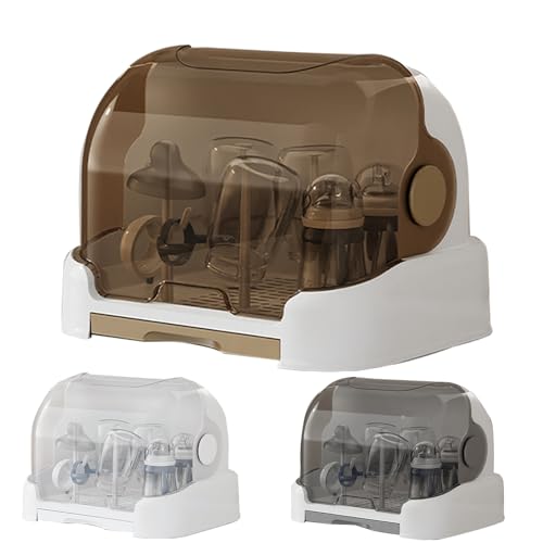 Sinyuyong Escurridor de biberones, caja de almacenamiento con rejillas de drenaje extraíbles y tapa de sellado higiénico(B,L)