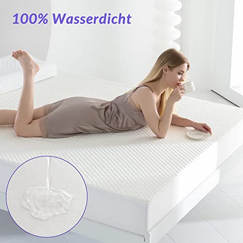 Coriwell Matratzenschoner Wasserdicht - 90 x 200 cm Wasserdichter Matratzenbezug Matratzenauflage Atmungsaktive Matratzenhülle Matratzenschutz aus Bambus Matratzen Schutzbezug - Mattress Protector - Image 4