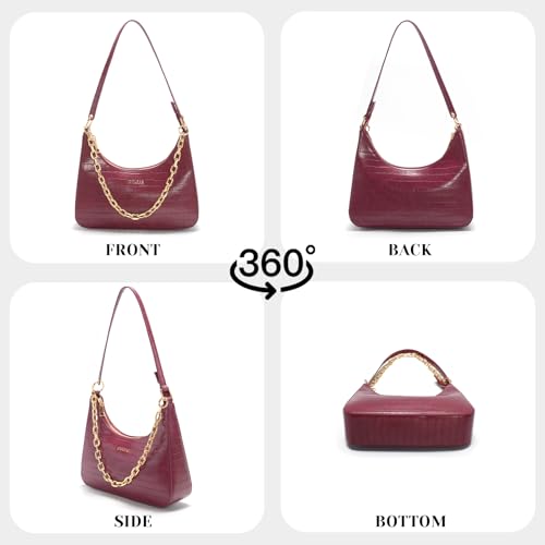 Image of Crescent Shoulder Bags for Women, Mini Clutch Purse Cute Hobo Handbags Vegan Leather Underarm Purse