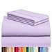 LuxClub 6 PC Sheet Set Bamboo Sheets Deep Pockets 18" Eco Friendly Wrinkle Free Sheets Hypoallergenic Anti-Bacteria Machine Washable Hotel Bedding Silky Soft - Lavender Queen