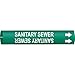 Pipe Mrkr, Sanitary Sewer, 2-1/2to3-7/8 In