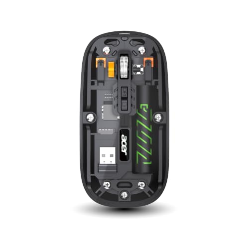 Image of Acer Clearview Wireless Mouse, Dual Mode Bluetooth 5.2 & 2.4GHz, Rechargeable 500mAh Battery, RGB Lighting, 3200 DPI Adjustable, Silent Portable Mouse for Laptop, PC, Mac & Tablet, Black