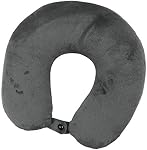 Premium Travel Pillow (Grey), Sleep with NO Neck Pain, Super Soft Memory Foam Neck Pillow Easy Washing with Removable Cover by My Perfect Dreams
