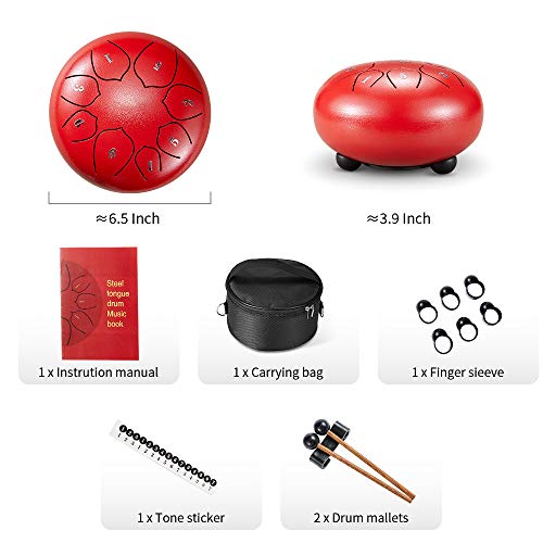 image for Steel Tongue Drum 6 Inch 8 Notes Handpan Drums Percussion Musical Inst