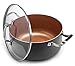 Ceramic & Titanium Non-Stick Saucepan - 10 inch Dishwasher & Oven Safe Non-Scratch Cookware with Induction Plate 6.5 Quarts - By CM