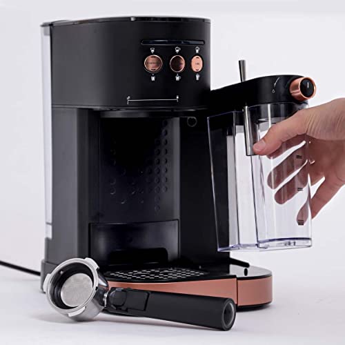 BluMill Espressomaschine mit Siebträger, Kaffeemaschine mit integriertem Milchaufschäumer, Stößel und Messlöffel… – Bild 7