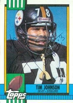 Autograph 119120 Pittsburgh Steelers 1990 Topps No. 176 Tim Johnson Autographed Football Card