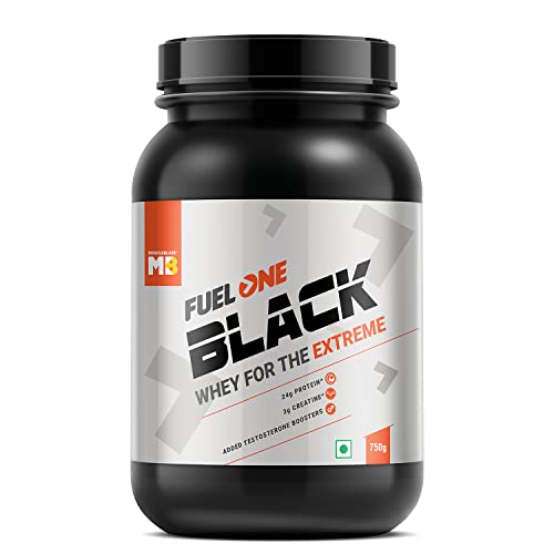 Image of MuscleBlaze Fuel One Black with 24 g Whey Protein, 3 g Creatine & Added Testosterone Blend (Chocolate, 750 g / 1.6 lb)