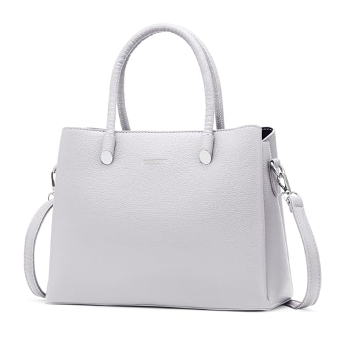 Image of Women's Top-Handle Handbags PU Leather Satchel Handbag with Detachable Shoulder Strap for Casual, Work, Traveling