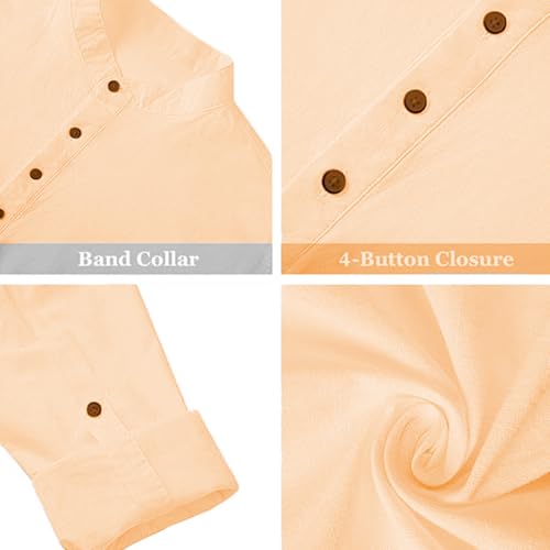 Image of Beige Color Cotton Blend Mandarin Neck Short Kurta Straight Kurta for Men (S)