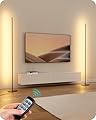 EDISHINE Modern Corner Floor Lamp, Set of 2 Corner Light, LED Minimalist Lit Lamp, 57.5" Tall Standing Lamp, 7 Color Temperature 3000-6000K, Dimmable Mood Lamp for Bedroom Living Room Office, Black