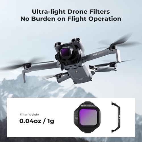 Image of K&F CONCEPT ND Filter Set Compatible with DJI Mini 5 Pro, 6 Pack ND4 ND8 ND16 ND32 ND64 ND1000 Neutral Density Filters Drone Lens Accessories, Multi Coated HD Optical Glass Plastic Frame