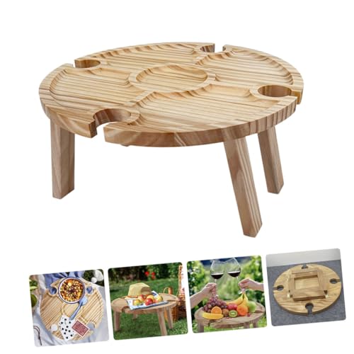 Table basse pliante bois portable meuble extérieur pour randonnée - 6
