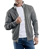 bequemer Stehbund engbers Herren Sportive Sweatjacke, 29230, Grau in Größe M
