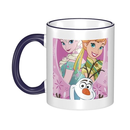 アナと雪の女王 マグカップ 保温・保冷 電子レンジ対応 コーヒーカップ 陶器 セラミック 耐高温 軽量 個性人気 誕生日プレゼント大容量 Navy Blue