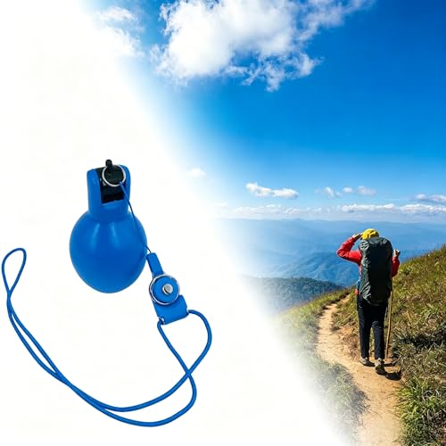 Silbato portátil de PVC con cuerda azul miniatura 2