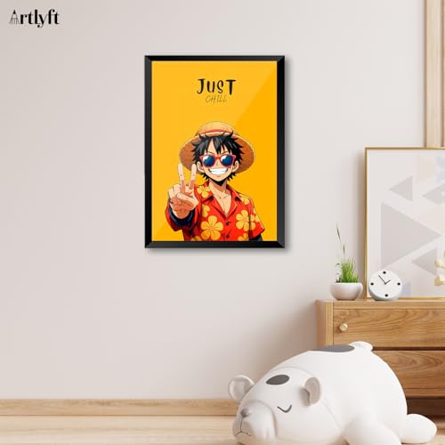 Image of ArtLyft Demon Slayer Anime Wall Frame A4 | Rengoku Quote Poster Frame | Motivational tanjiro - renguko Wall Art | Otaku Room Decor | Anim Lover Gift (Just Chill)