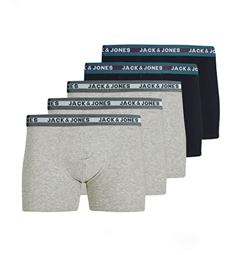 JACK & JONES Herren JACOLIVER Trunks 5 Pack, Light Grey Melange/Pack C, S 1