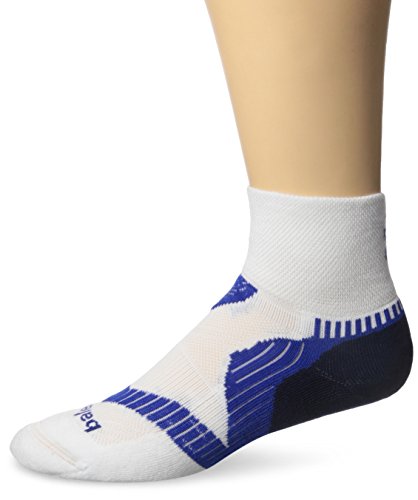 Balega Enduro V-Tech Quarter Socks for Men and Women (1 Pair) (2016 Model), White/Ink/Cobalt, Large